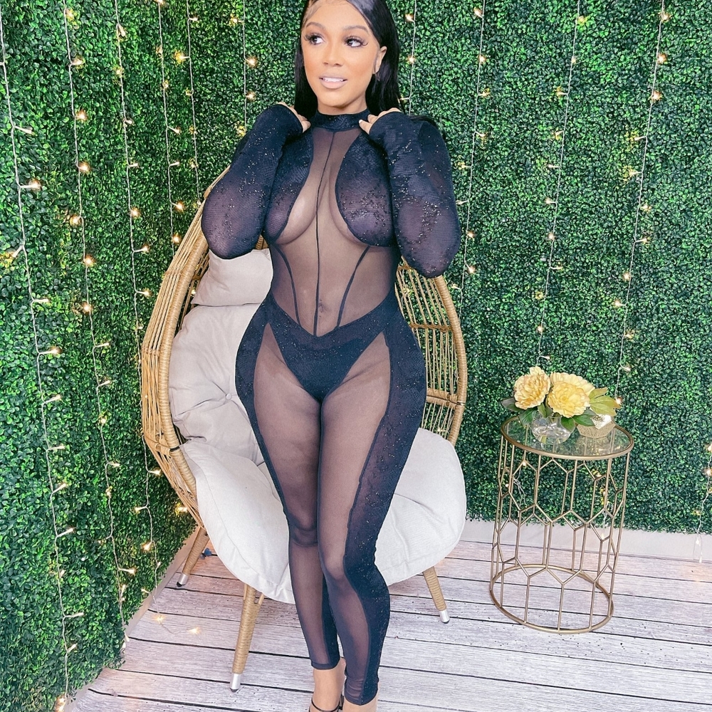 Mesh Glitter Jumpsuit